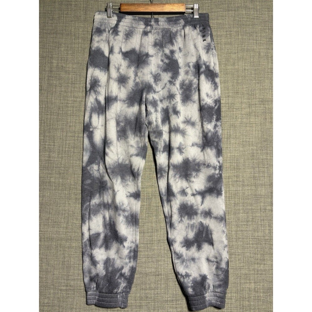 Victoria’s Secret Pink Women’s Dark Gray Tie Dye Joggers Sweatpants Size Large